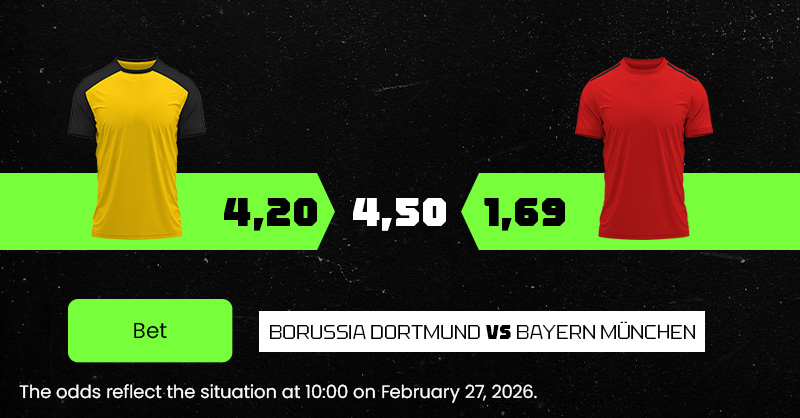 Vegas.hu promóciós kép Dortmund vs Bayern témában
