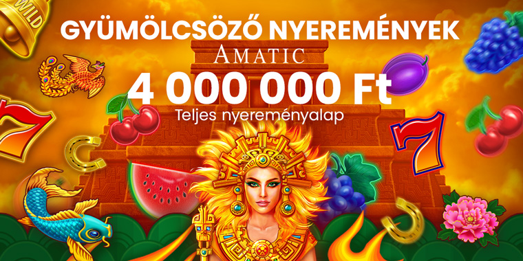 Vegas.hu promóciós kép, gyümölcsös témájú slot